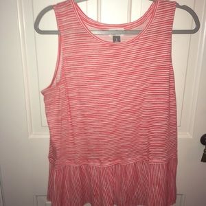 Pink and white tank top